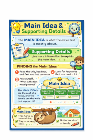 Main Idea & Supporting Details Anchor Chart