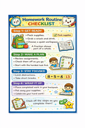 Homework Routine Checklist Anchor Chart